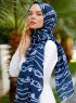 Najila - Navy Blue Patterned Hijab - Sal Evi