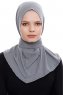 Narin - Dark Grey Practical One Piece Crepe Hijab