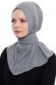 Narin - Dark Grey Practical One Piece Crepe Hijab