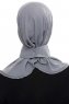 Narin - Dark Grey Practical One Piece Crepe Hijab
