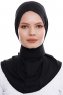 Narin - Black Practical One Piece Crepe Hijab