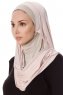 Naz - Dusty Pink & Light Taupe Practical One Piece Hijab - Ecardin
