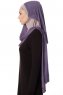 Naz - Purple & Stonegrey Practical One Piece Hijab - Ecardin