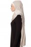 Naz - Light Taupe & Light Beige Practical One Piece Hijab - Ecardin
