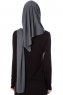 Naz - Dark Grey & Black Practical One Piece Hijab - Ecardin