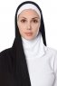Naz - Black & White Practical One Piece Hijab - Ecardin