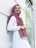 Nesrin - Bordeaux Patterned Hijab - Sal Evi