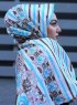 Niusha - Taupe Patterned Voile Hijab