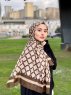 Nona - Brown Patterned Cotton Hijab - Mirach