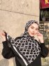 Nona - Black Patterned Cotton Hijab - Mirach