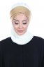 Olga - Creme & Gold Chiffon Turban
