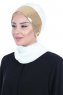 Olga - Creme & Gold Chiffon Turban
