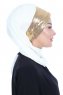 Olga - Creme & Gold Chiffon Turban