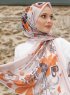 Pariza - Brown Leaf Patterned Hijab