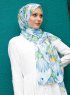 Pariza - Blue Leaf Patterned Hijab