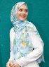 Pariza - Blue Leaf Patterned Hijab