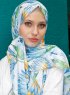 Pariza - Blue Leaf Patterned Hijab