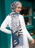 Pariza - Navy Blue Patterned Hijab