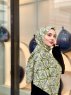 Parisha - Green Patterned Cotton Hijab - Mirach
