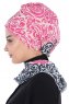 Regina - Navy Blue & Fuchsia Chiffon Turban