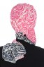 Regina - Navy Blue & Fuchsia Chiffon Turban