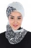 Regina - Navy Blue & Light Blue Chiffon Turban