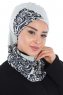 Regina - Navy Blue & Light Blue Chiffon Turban
