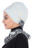Regina - Navy Blue & Light Blue Chiffon Turban