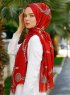 Sameira - Red Patterned Hijab - Sal Evi
