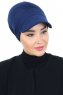 Sandra - Navy Blue Cotton Turban - Ayse Turban