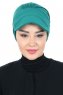 Sandra - Dark Green Cotton Turban - Ayse Turban