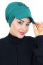 Sandra - Dark Green Cotton Turban - Ayse Turban