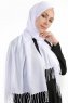 Selin Vit Pashmina Hijab Sjal Özsoy 160240-3