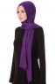 Selma - Deep Violet Plain Color Hijab - Gülsoy