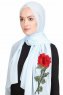 Sevda Ljusblå Blommig Chiffon Hijab Sehr-i Sal 400108b