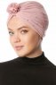 Shereen - Dusty Pink Crepe Chiffon Turban - Sehr-i Sal