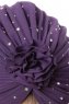 Shereen - Dark Purple Crepe Chiffon Turban - Sehr-i Sal