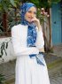 Yumna - Navy Blue Patterned Hijab