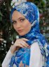 Yumna - Navy Blue Patterned Hijab