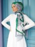 Yumna - Dark Green Patterned Hijab
