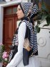 Yumna - Dark Navy Blue Patterned Hijab