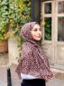 Suha - Brown Leopard Patterned Cotton Hijab