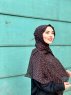 Tahia - Black Patterned Crepe Hijab - Mirach