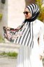 Vezna - Black Patterned Hijab - Sal Evi