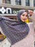 Wahida - Black Patterned Cotton Hijab - Mirach