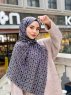Wahida - Black Patterned Cotton Hijab - Mirach