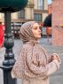 Wahida - Taupe Patterned Cotton Hijab - Mirach