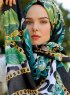 Yamileth - Green Patterned Hijab - Sal Evi