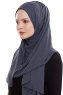Yara - Anthracite Practical One Piece Crepe Hijab