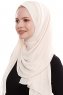 Yara - Light Beige Practical One Piece Crepe Hijab
